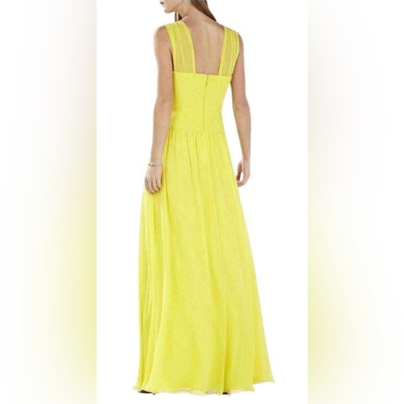 BCBGMAXAZRIA Sleeveless Yellow Gown - Picture 3 of 5